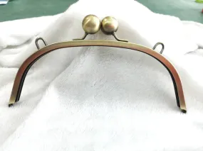 25cm ( 10") Antique Bronze Metal Purse Frame Large Handle Bag Purse Frame Glue-In 25x10cm