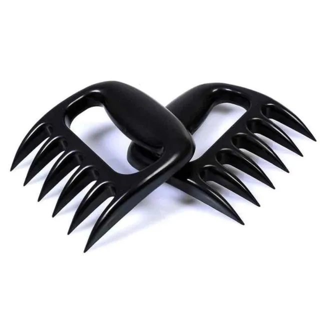 2pcs Bear Claws Barbecue Fork Tongs Pull Meat Clamp Roasting Fork