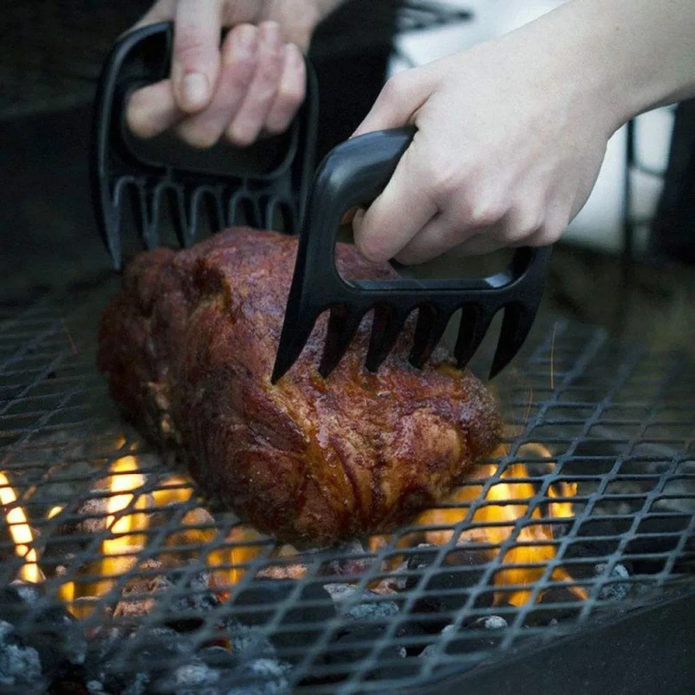 2pcs Bear Claws Barbecue Fork Tongs Pull Meat Clamp Roasting Fork