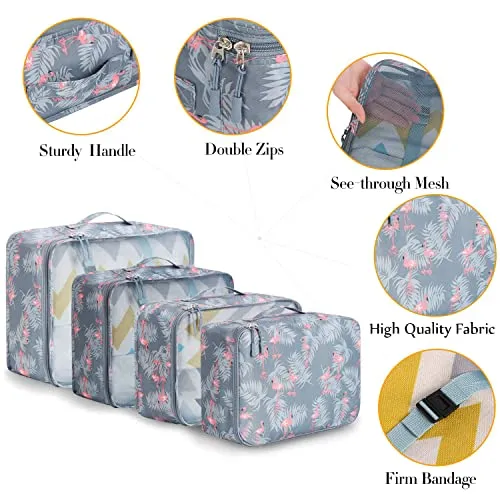 BAGAIL 8 Set Packing Cubes, Lightweight Travel Luggage Organizers - Red