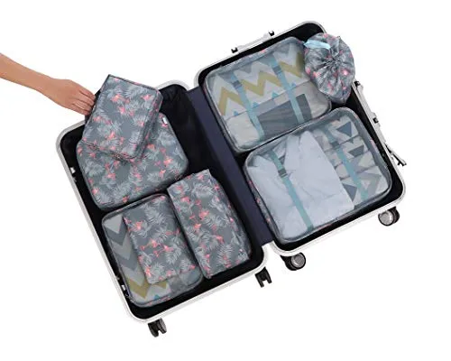 BAGAIL 8 Set Packing Cubes, Lightweight Travel Luggage Organizers - Red