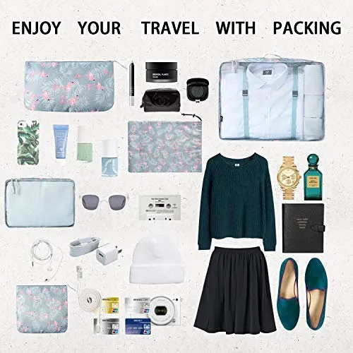 BAGAIL 8 Set Packing Cubes, Lightweight Travel Luggage Organizers - Red