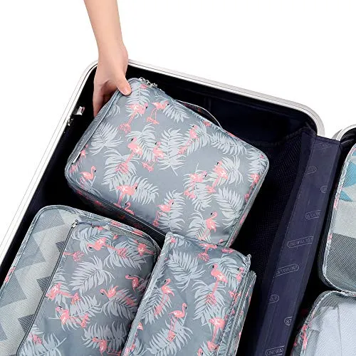 BAGAIL 8 Set Packing Cubes, Lightweight Travel Luggage Organizers - Red