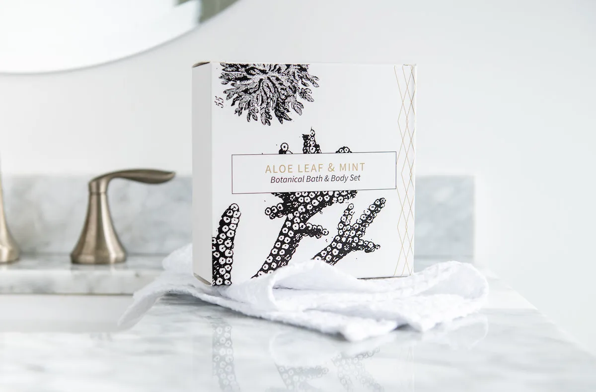 Botanical Bath & Body Gift Set - Aloe Leaf & Mint