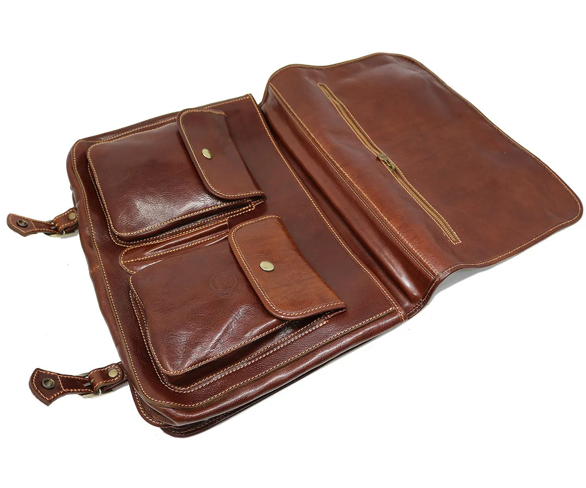 Cenzo Leather Messenger Bag