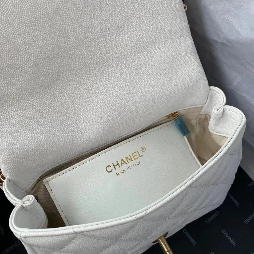 CHLFlapbag With Chain White For Women, Women&#8217;s Bags 8.3in/21cm