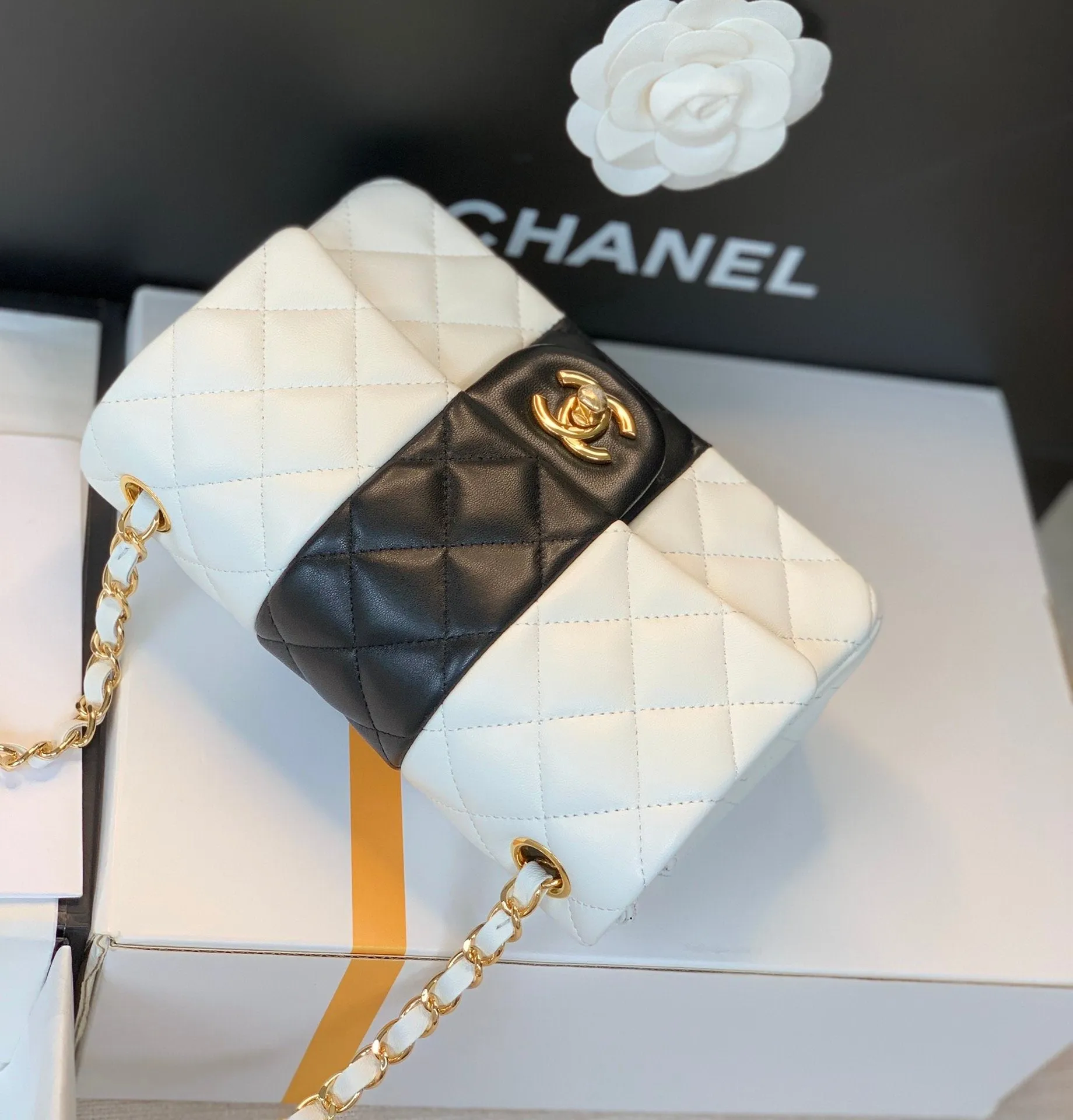 CHLMini Flap Bag White For Women 7.8in/20cm