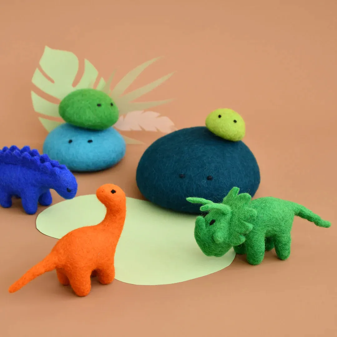 Dashdu Mini Green Felt Triceratops