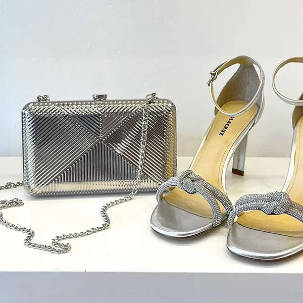 Deco Silver | Metal Clutch