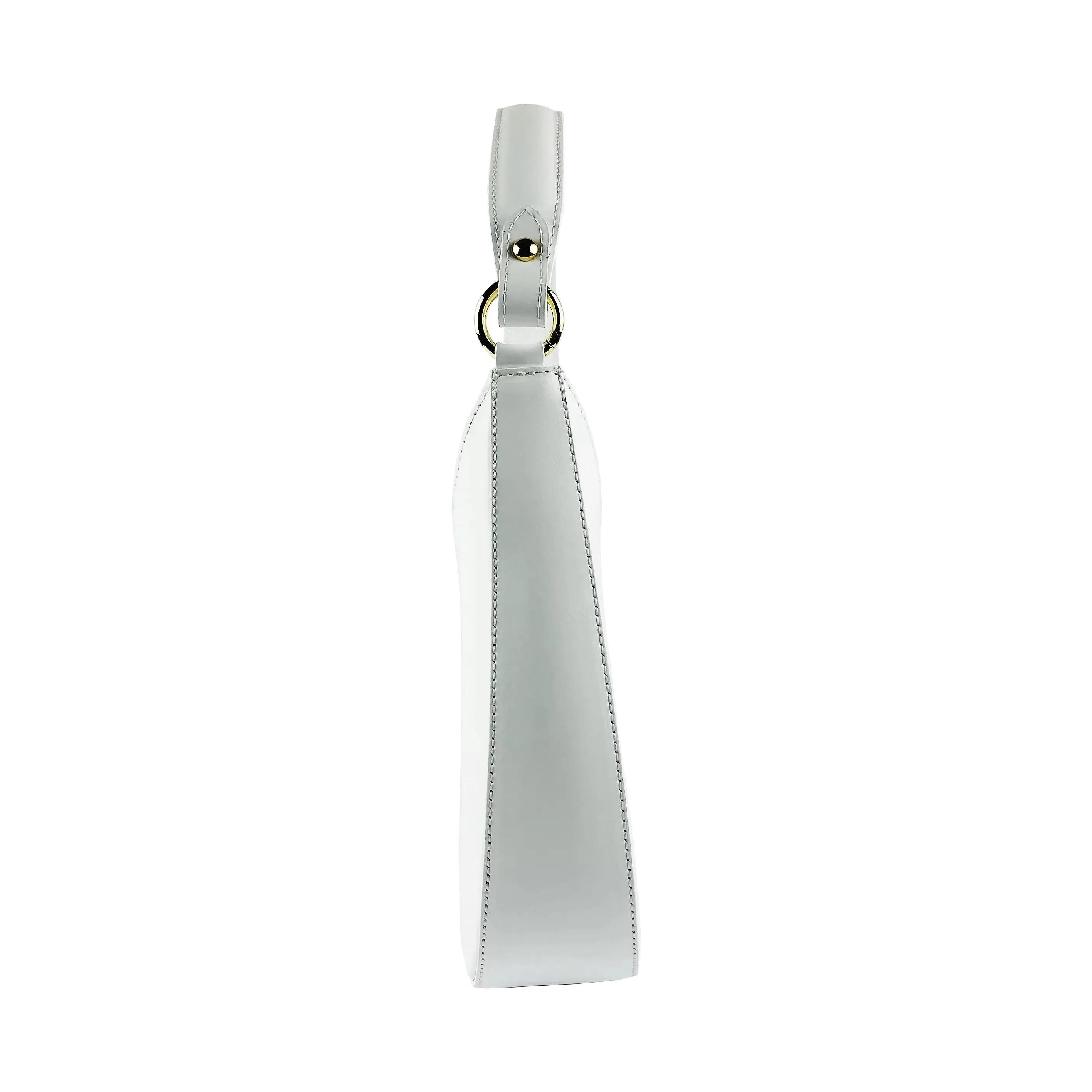 Elegant White Leather Handbag with Adjustable Strap for Women by Renato Borzatta