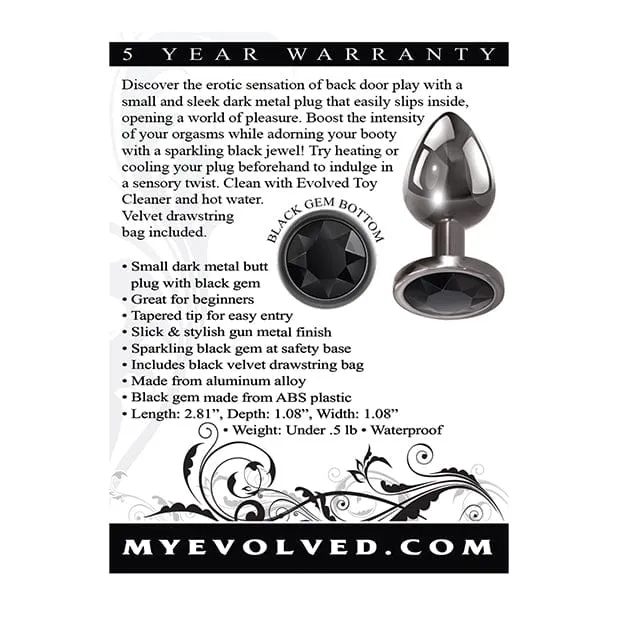 Evolved - Black Gem Metal Anal Plug Small (Silver)