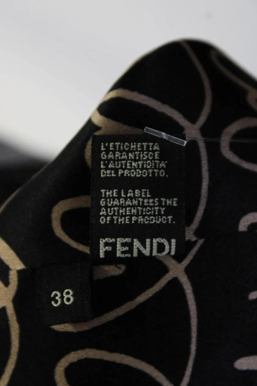 Fendi Womens Front Zip Logo Back Zucca Heart Mink Fur Bomber Jacket Blue IT 38