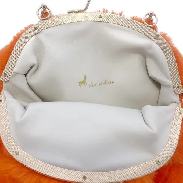Furry Rabbit Ear Plush Purse - Orange