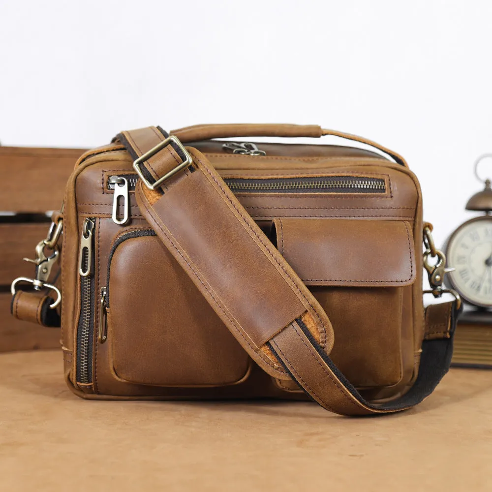 Genuine Leather Messenger Bag for 9.7 Inch iPad