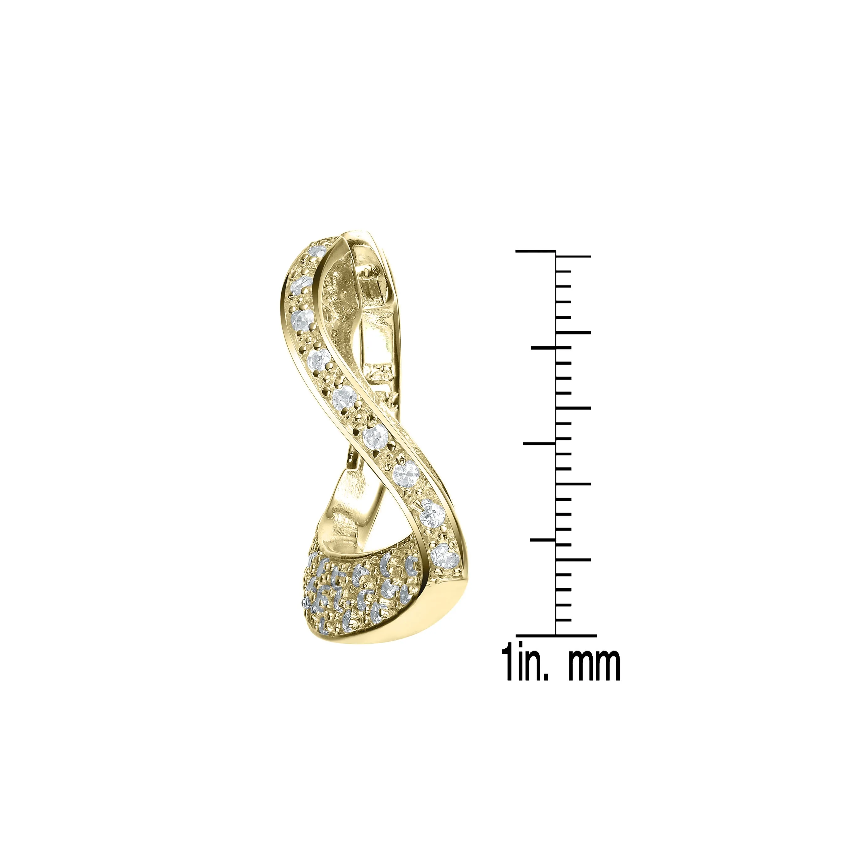 Gold-Plated Sterling Silver Infinity Cubic Zirconia Last Pair Earrings
