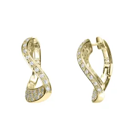 Gold-Plated Sterling Silver Infinity Cubic Zirconia Last Pair Earrings