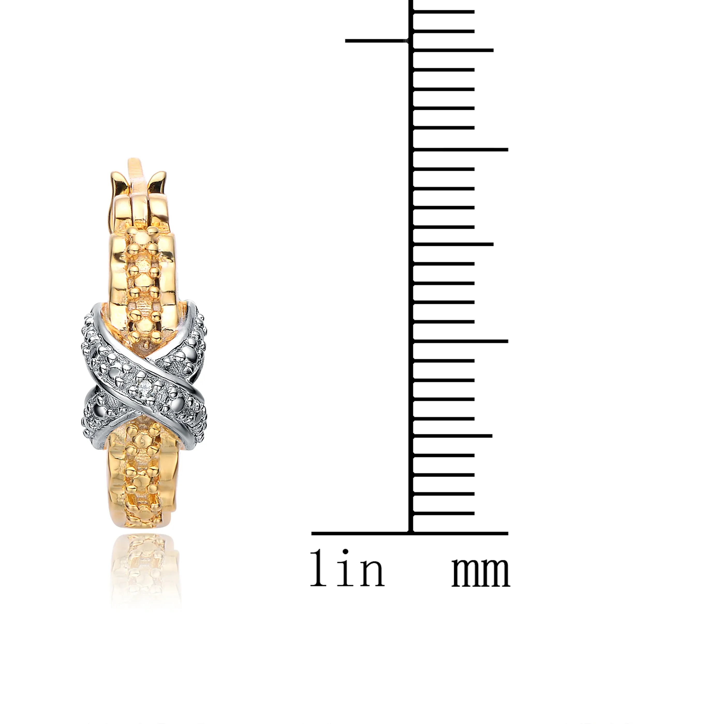 Henriette Two Tone X Design Hoop Earrings