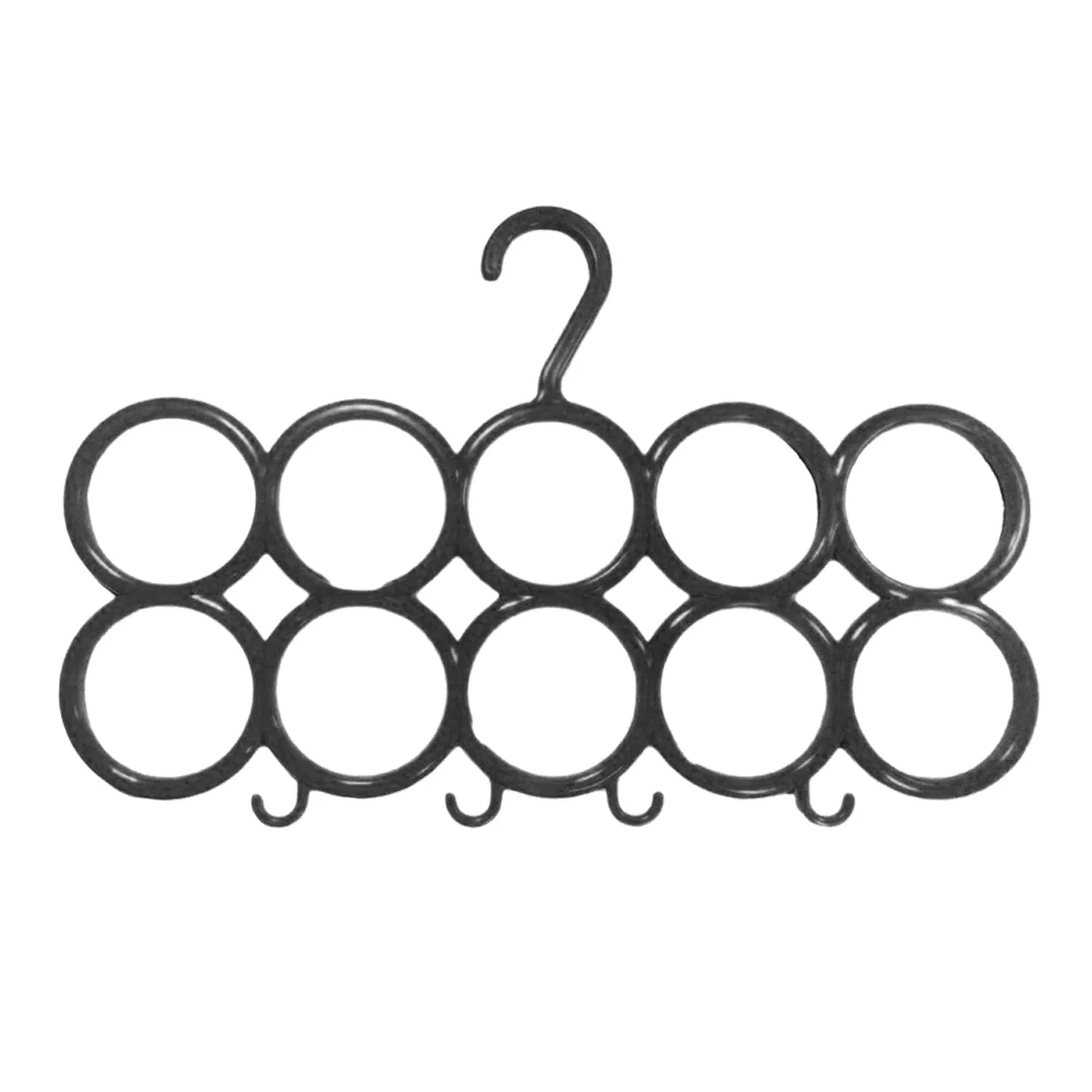 Kuber Industries 10-Circle Plastic Ring Hanger for Scarf, Shawl, Tie, Belt, Closet Accessory Wardrobe Organizer (Multicolour) - CTKTC030741