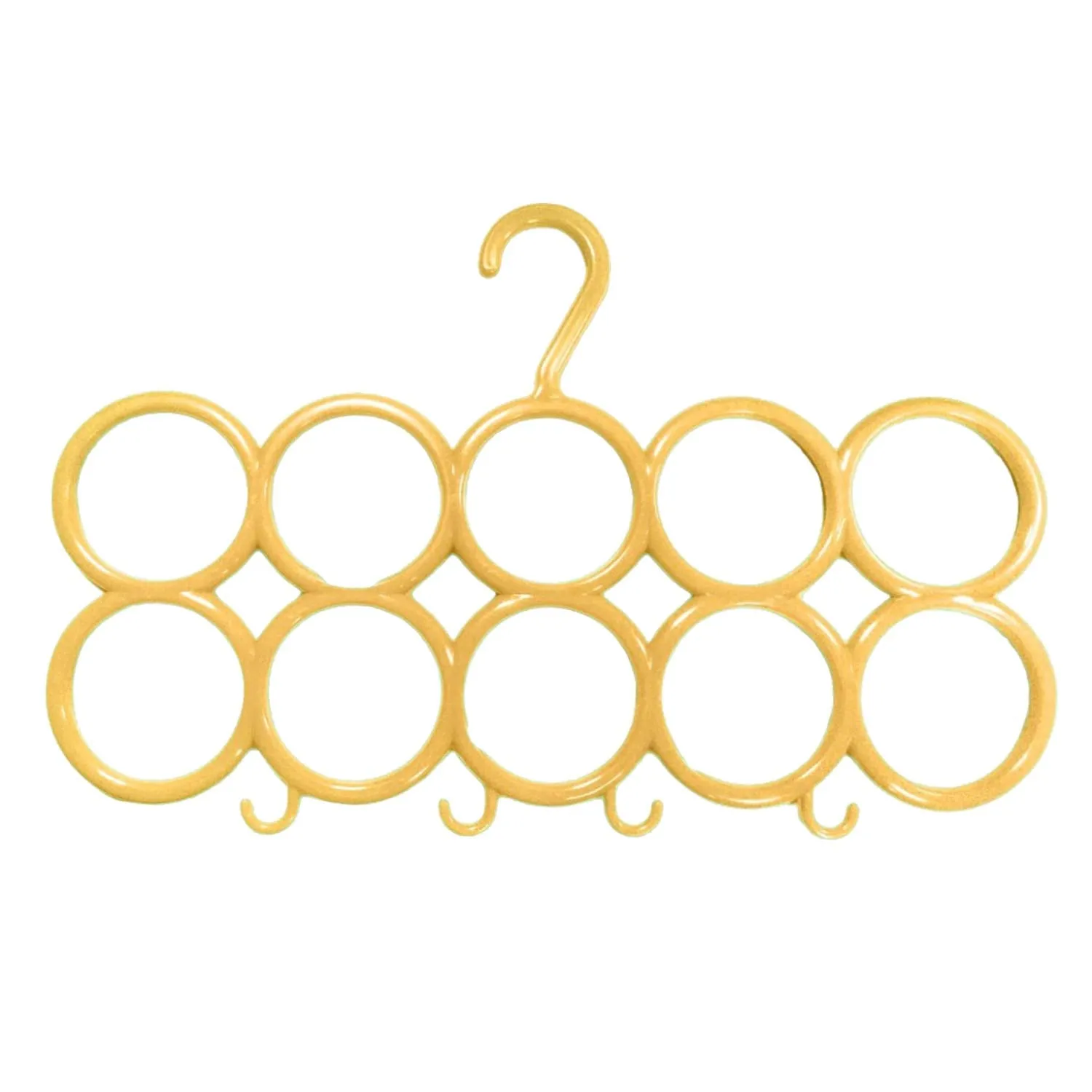 Kuber Industries 10-Circle Plastic Ring Hanger for Scarf, Shawl, Tie, Belt, Closet Accessory Wardrobe Organizer (Multicolour) - CTKTC030741