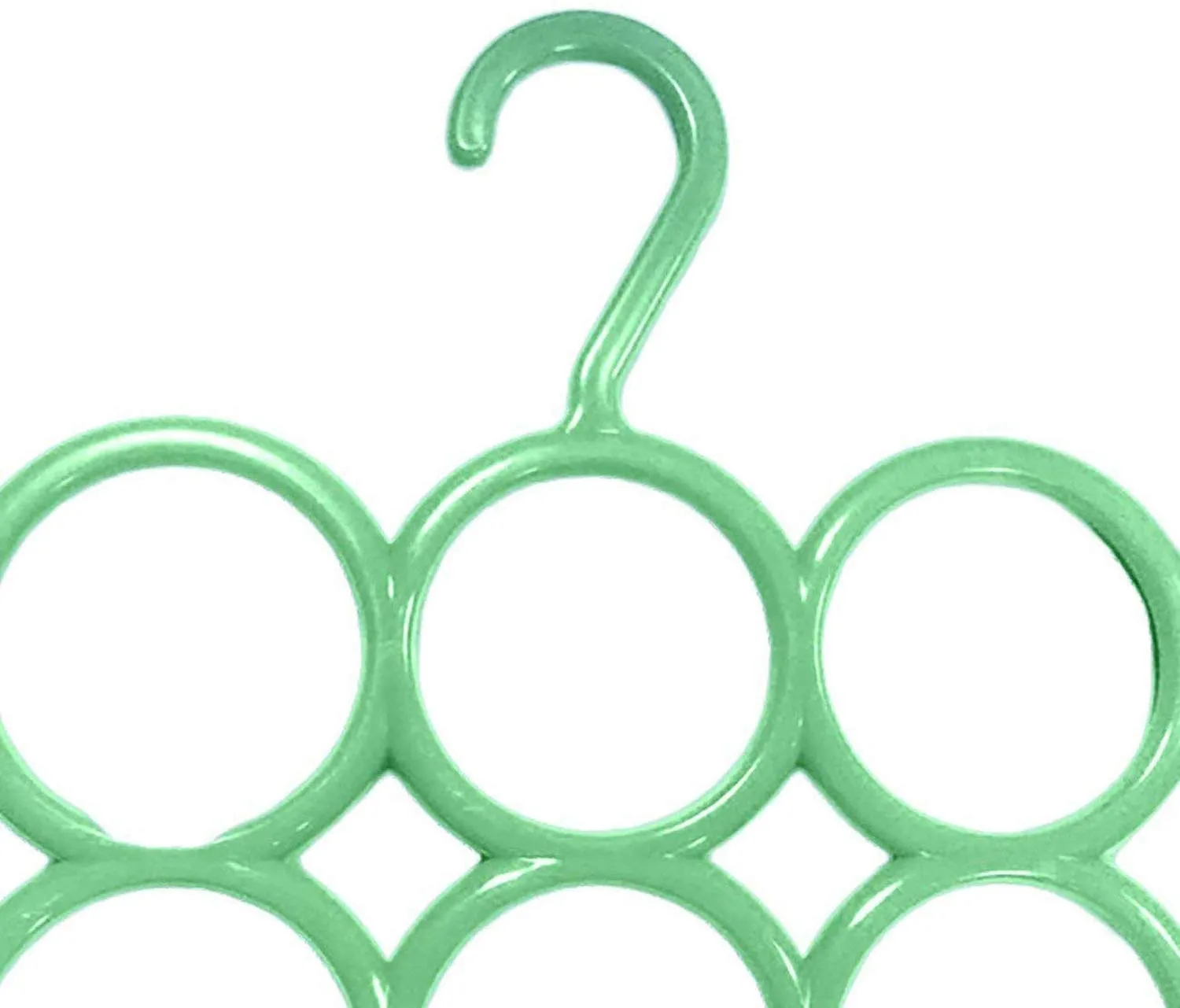 Kuber Industries 10-Circle Plastic Ring Hanger for Scarf, Shawl, Tie, Belt, Closet Accessory Wardrobe Organizer (Multicolour) - CTKTC030741
