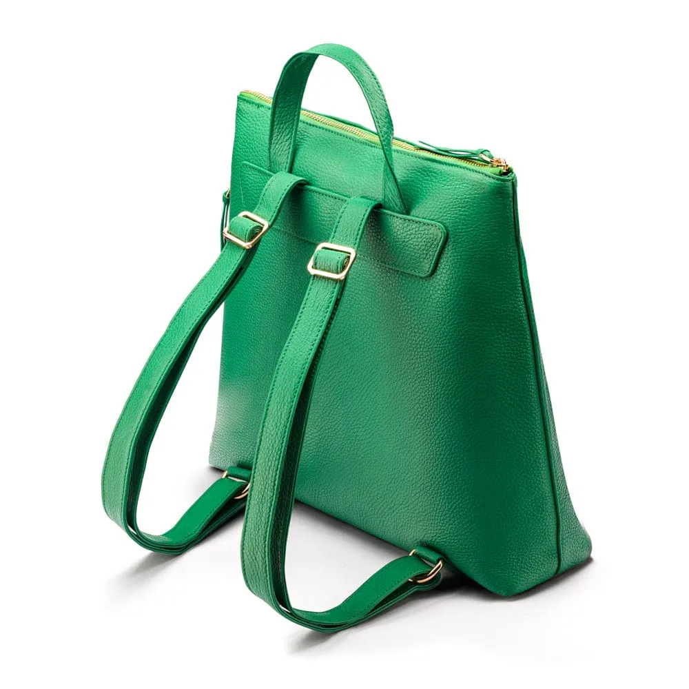 Leather 13" Laptop Backpack - Emerald Green