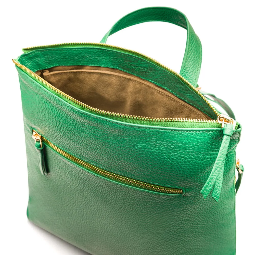 Leather 13" Laptop Backpack - Emerald Green