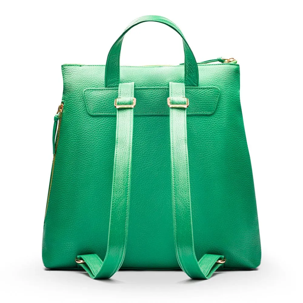 Leather 13" Laptop Backpack - Emerald Green