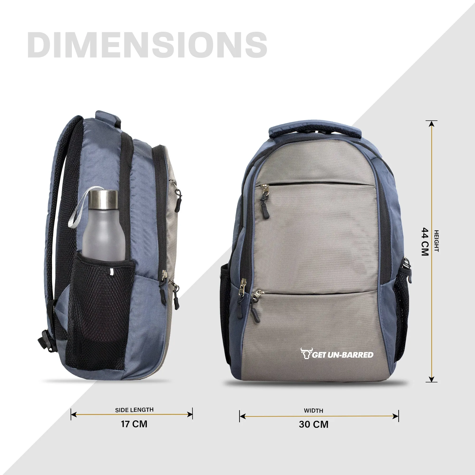 Lexus 40Ltr Laptop Backpack Upto 15.6 Inches - Grey