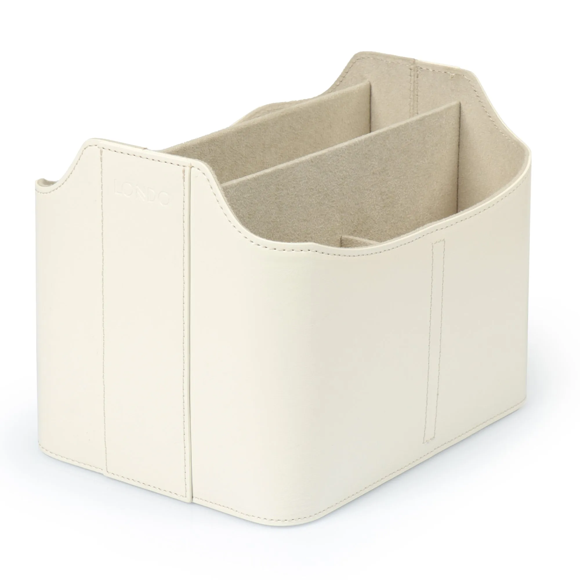 Londo Leather Remote Control Organizer and Caddy with Tablet Slot
