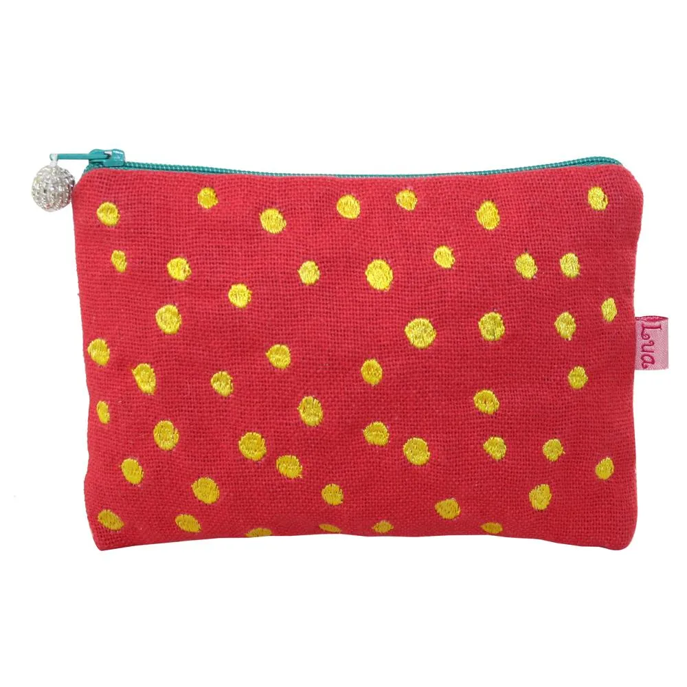 Lua - Cotton Canvas Purse with Colourful Dots 11 x 16cms - 3 Colour Options