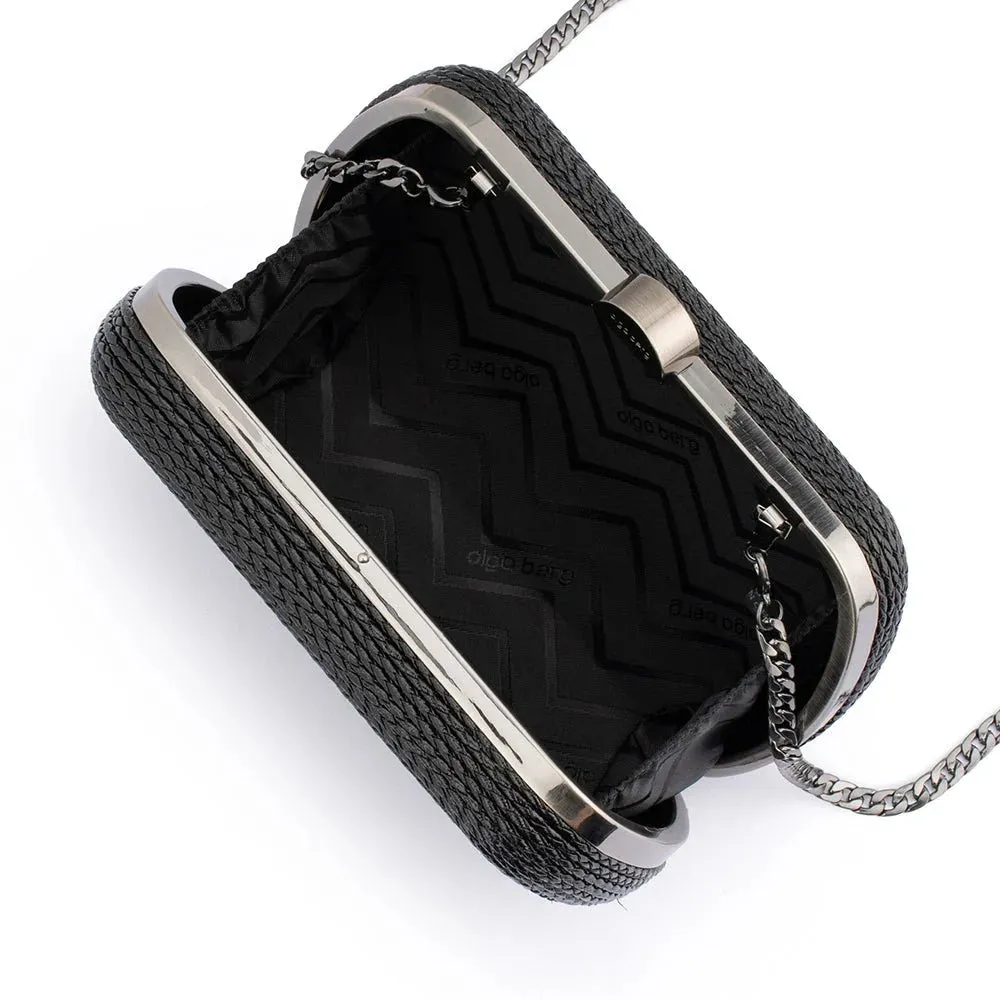 Martina Coiled Rope Clutch in Black