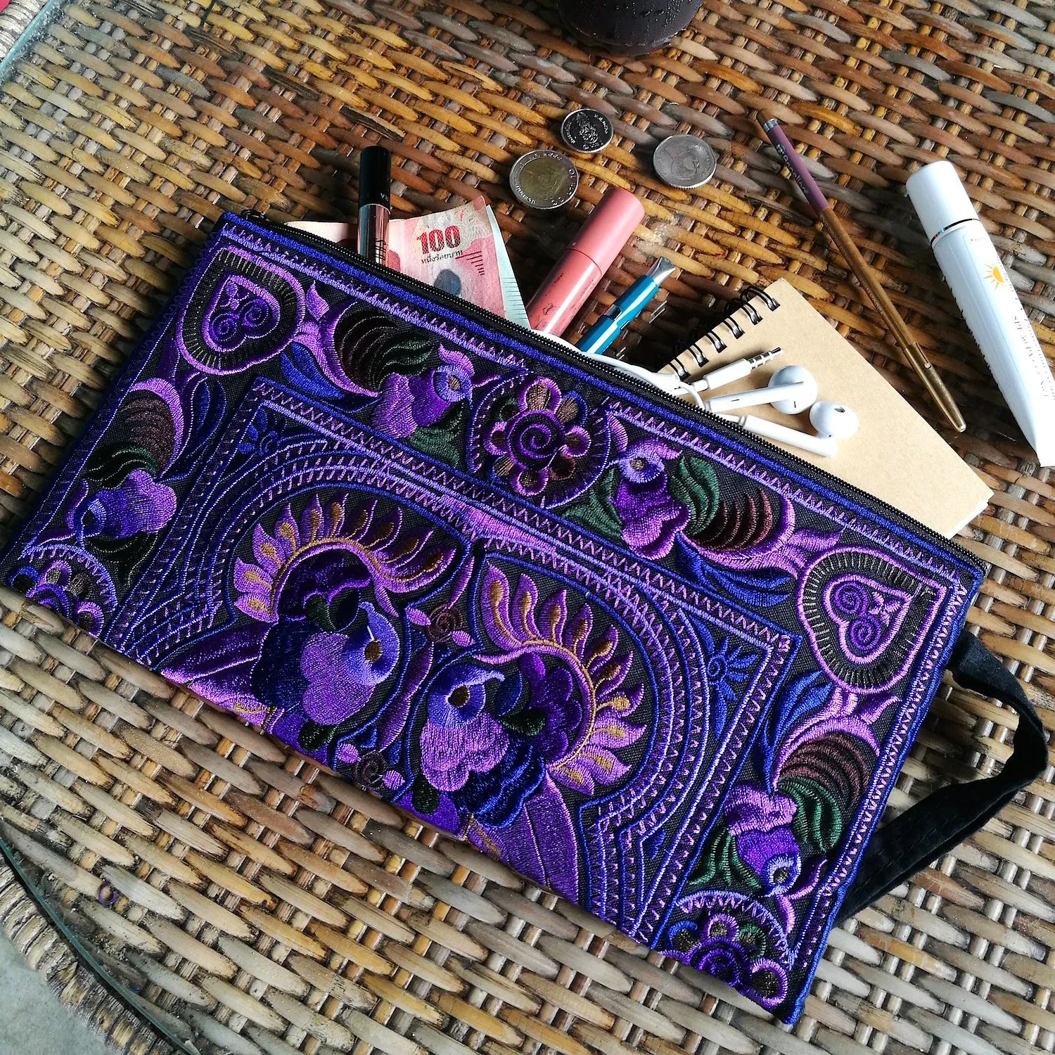 Medium Twin Bird Clutch (Purple)