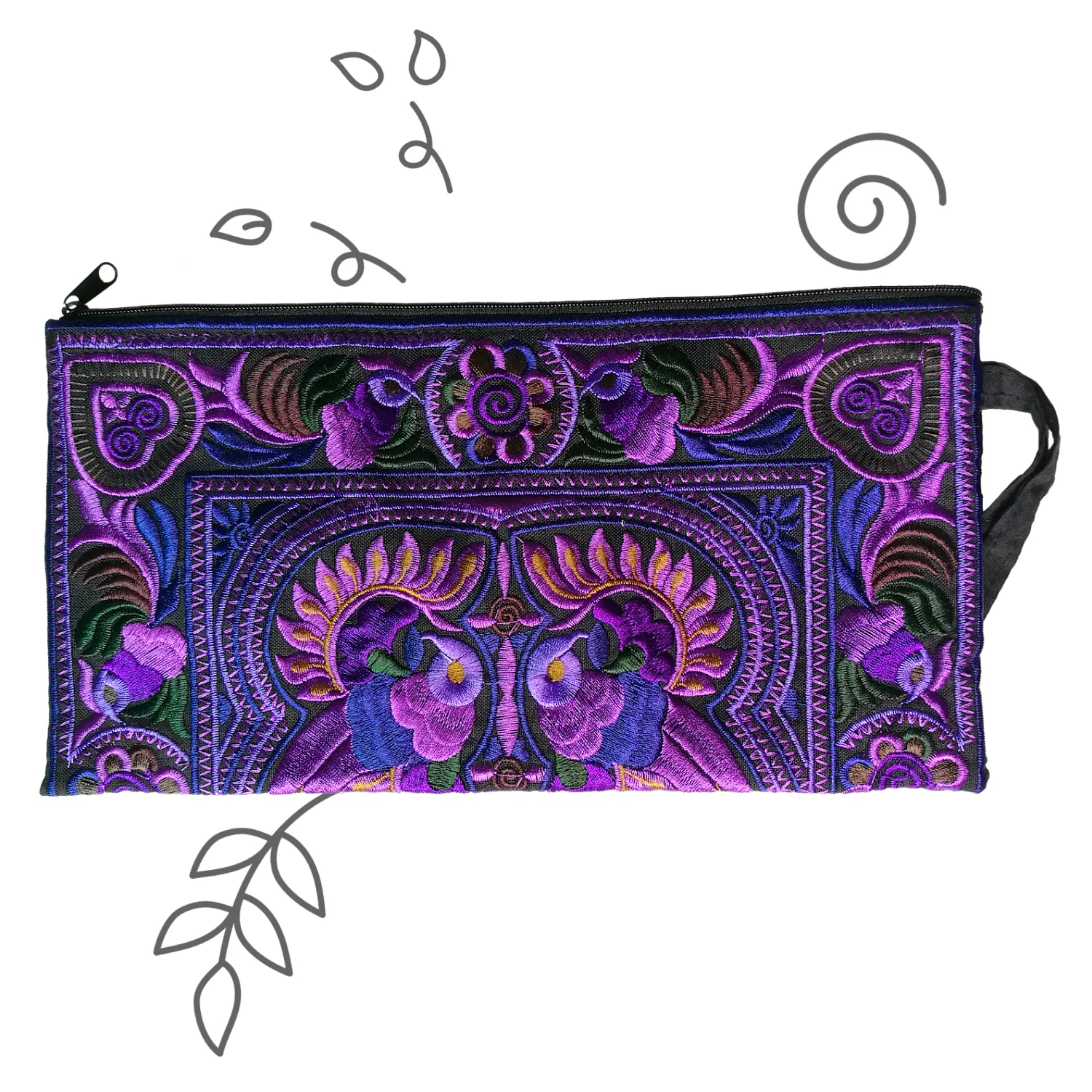 Medium Twin Bird Clutch (Purple)