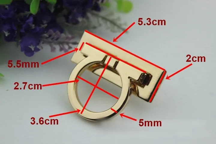 Mortise Twist Turn Lock 53mm Purse Charm Organizer Luggage Hardware Antique Gold Lock And Key Closure Small Bag Clutch Metal Accessories