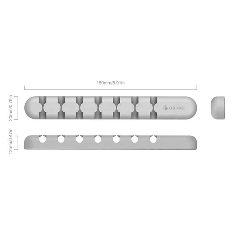 Orico 7 Slot Desktop Cable Management Clip - Grey