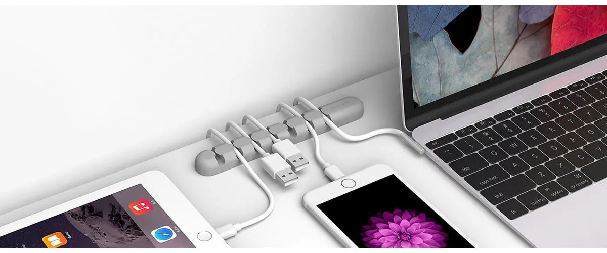 Orico 7 Slot Desktop Cable Management Clip - Grey