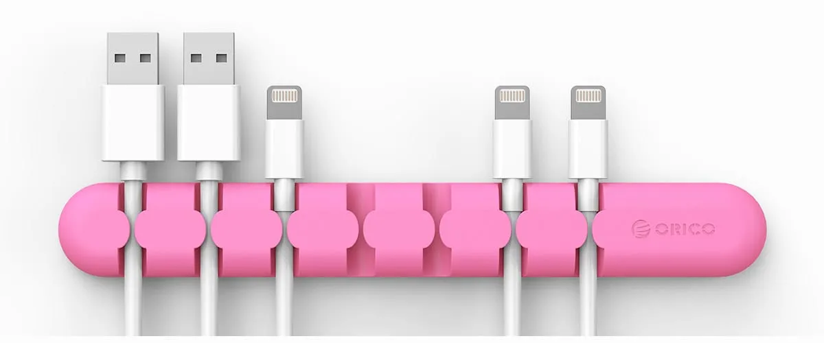Orico 7 Slot Desktop Cable Management Clip - Pink