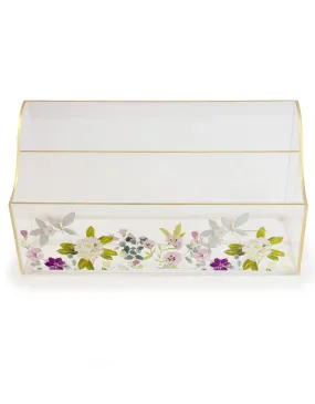 Papyrus Two Compartments Acrylic Desk Letter Organizer with Floral Design