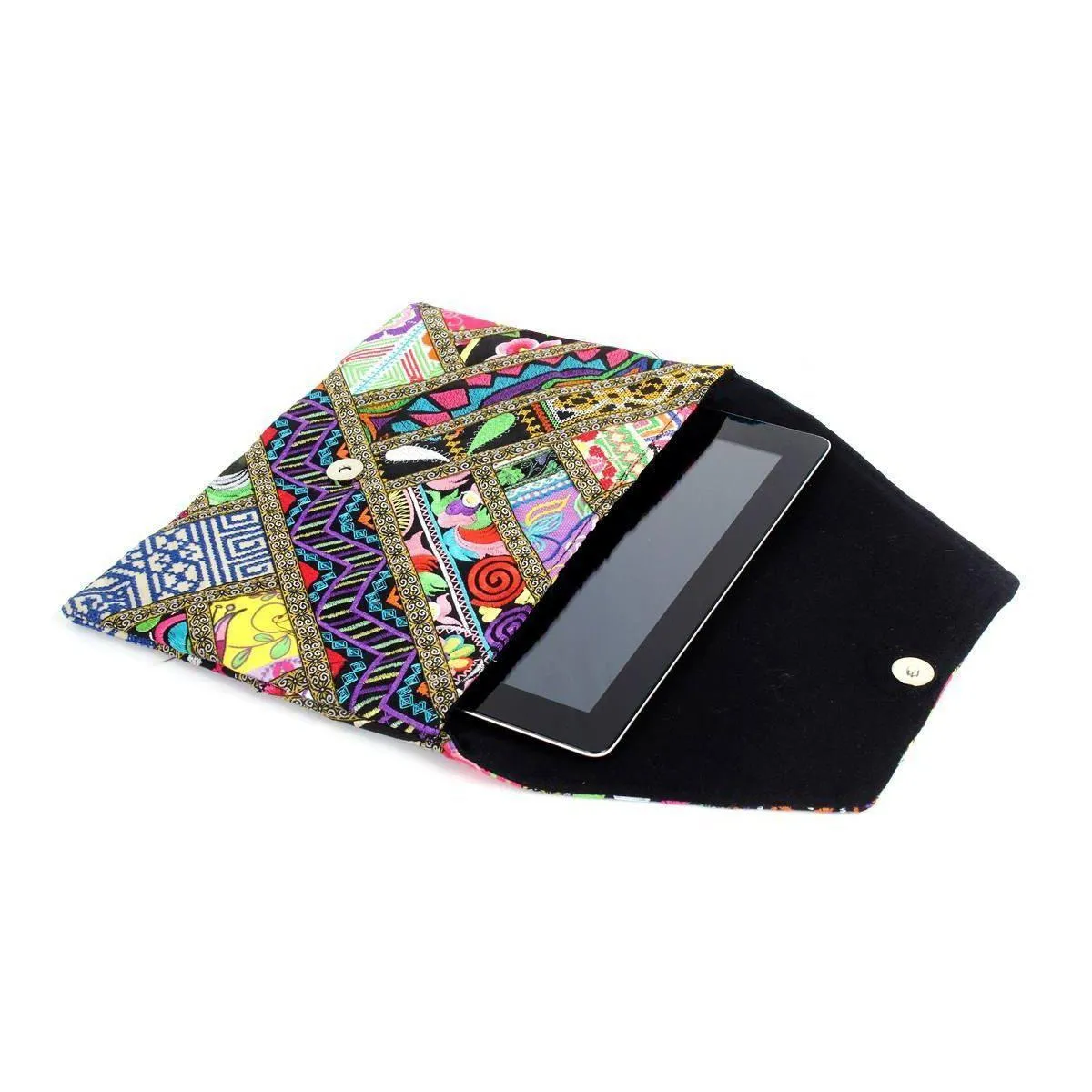 Patchwork Embroidered Clutch / iPad Bag - Thailand