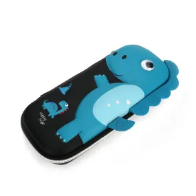 QIPS Dinosaur 3D embossed EVA Hardtop Pencil Case Pouch Bag, Blue