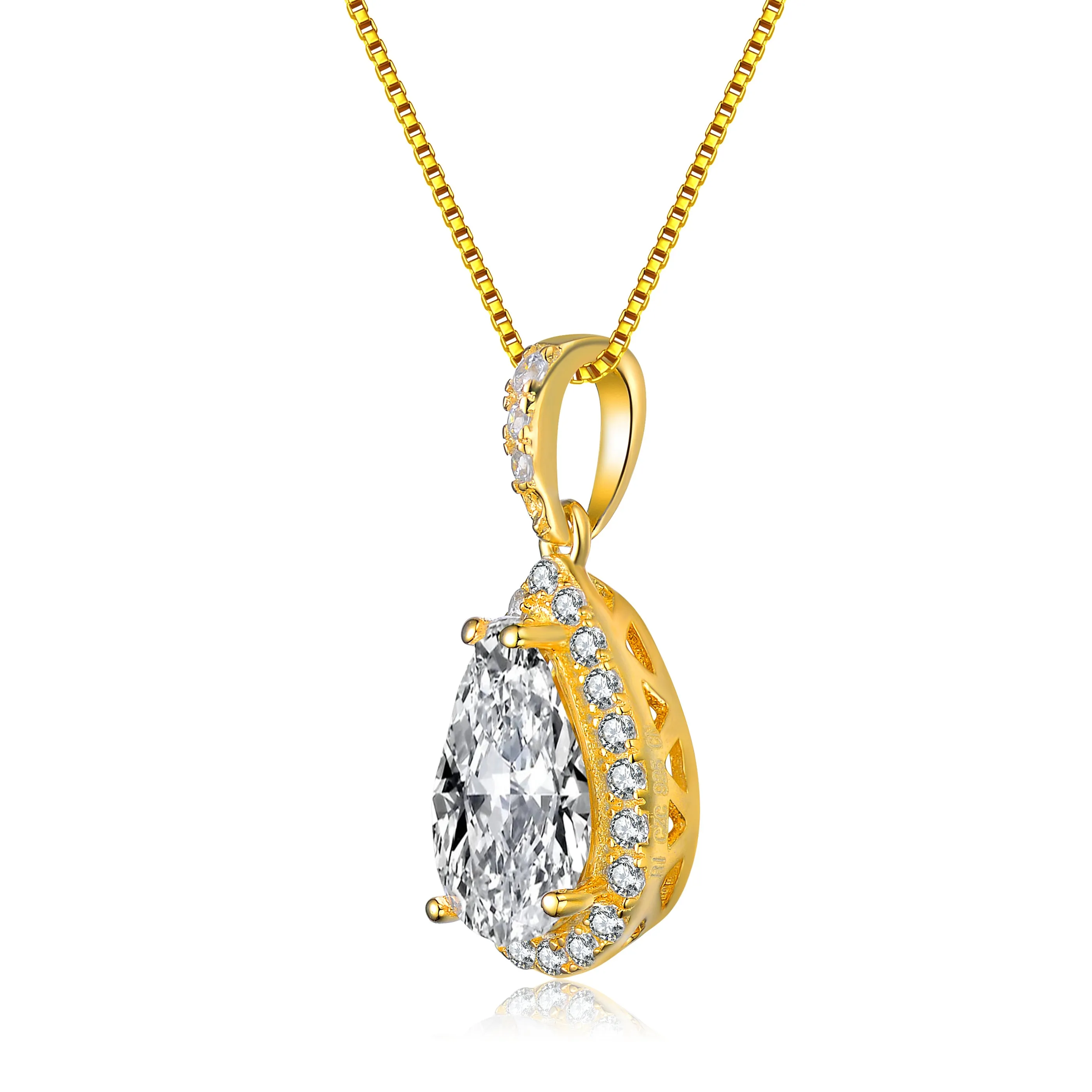 Rose Gold-Plated Sterling Silver Cubic Zirconia Pendant