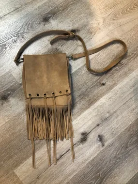 Sasti Suede Crossbody Bag with Fringe, SOLD