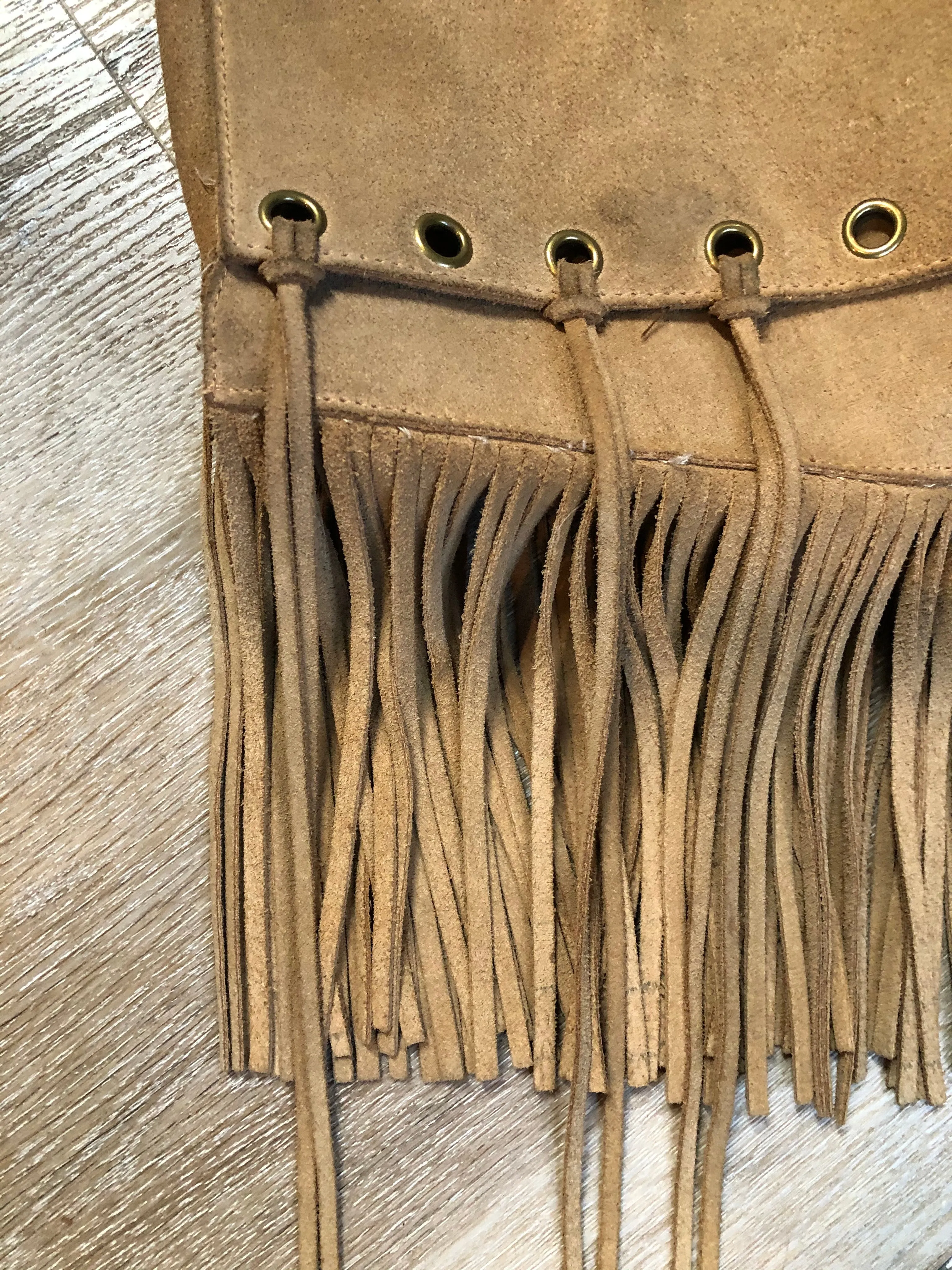 Sasti Suede Crossbody Bag with Fringe, SOLD