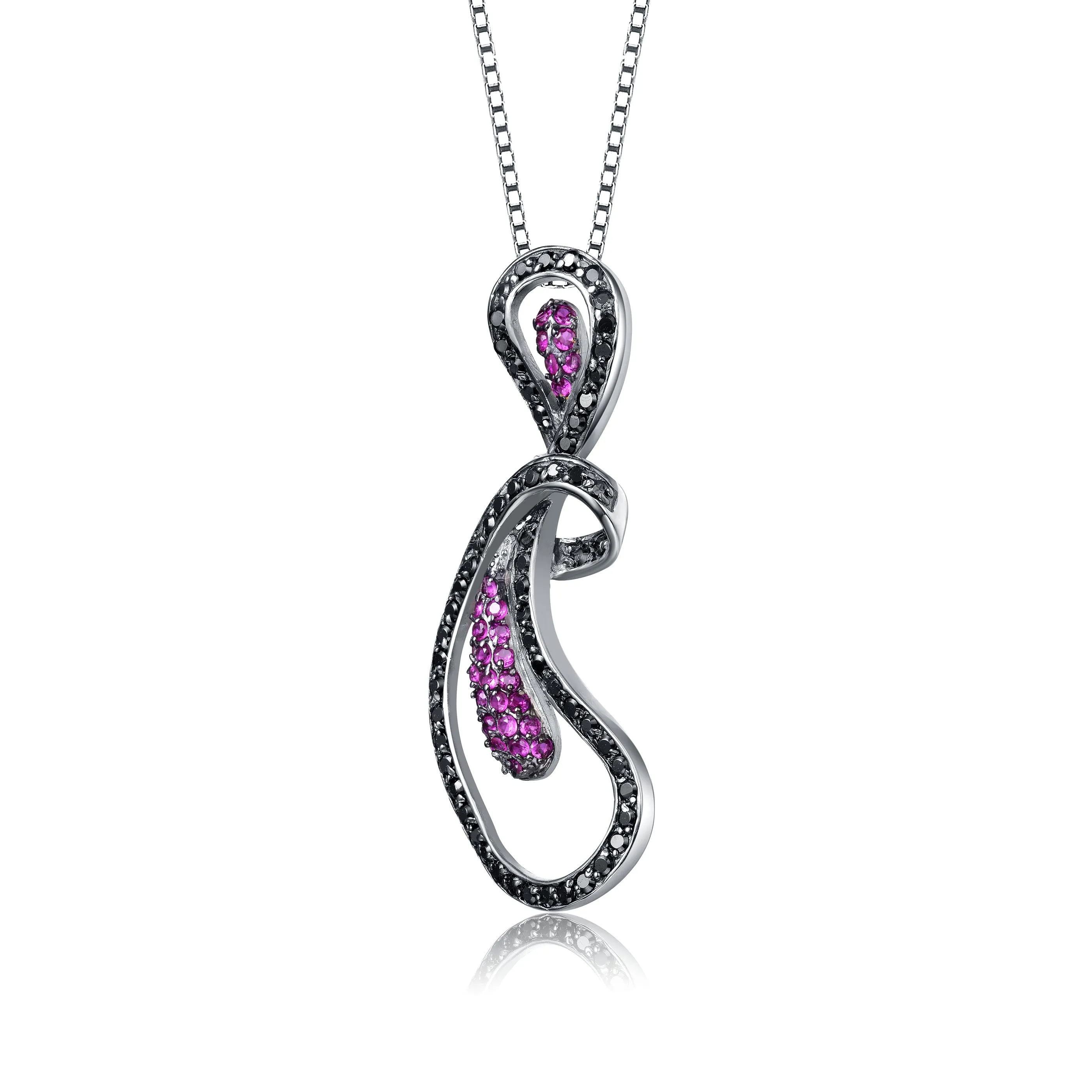 Sterling Silver and Pink Cubic Zirconia Infinity Pendant