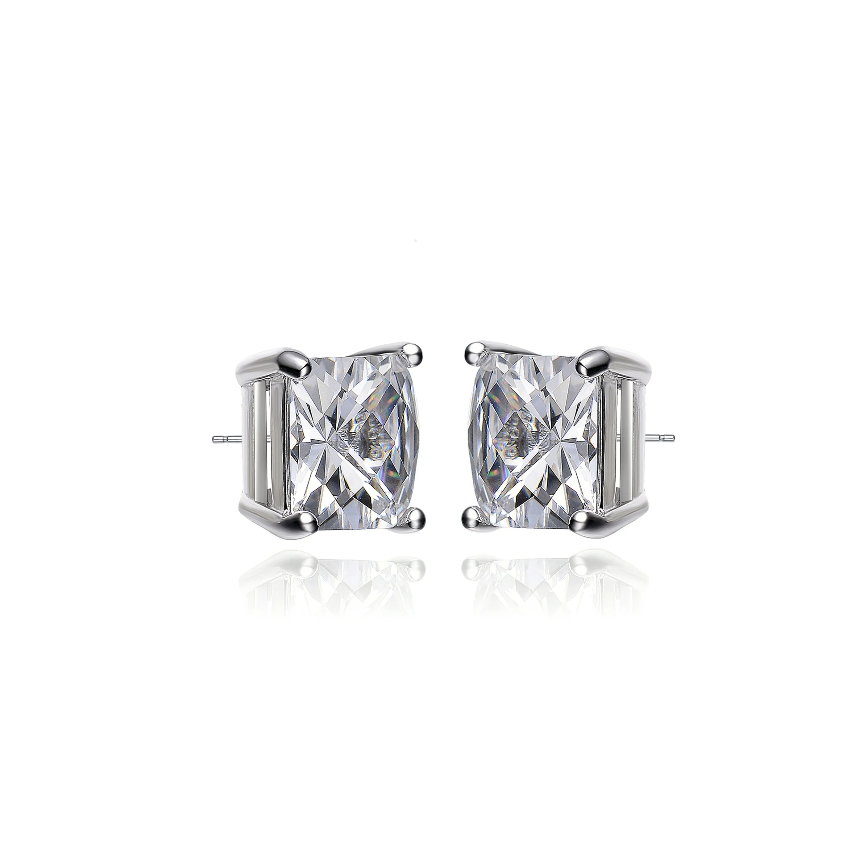 Sterling Silver Cubic Zirconia Square Studs