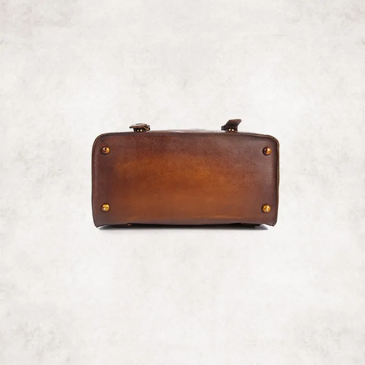 Vintage Womens Brown Leather Backpack Purse Cool Bag
