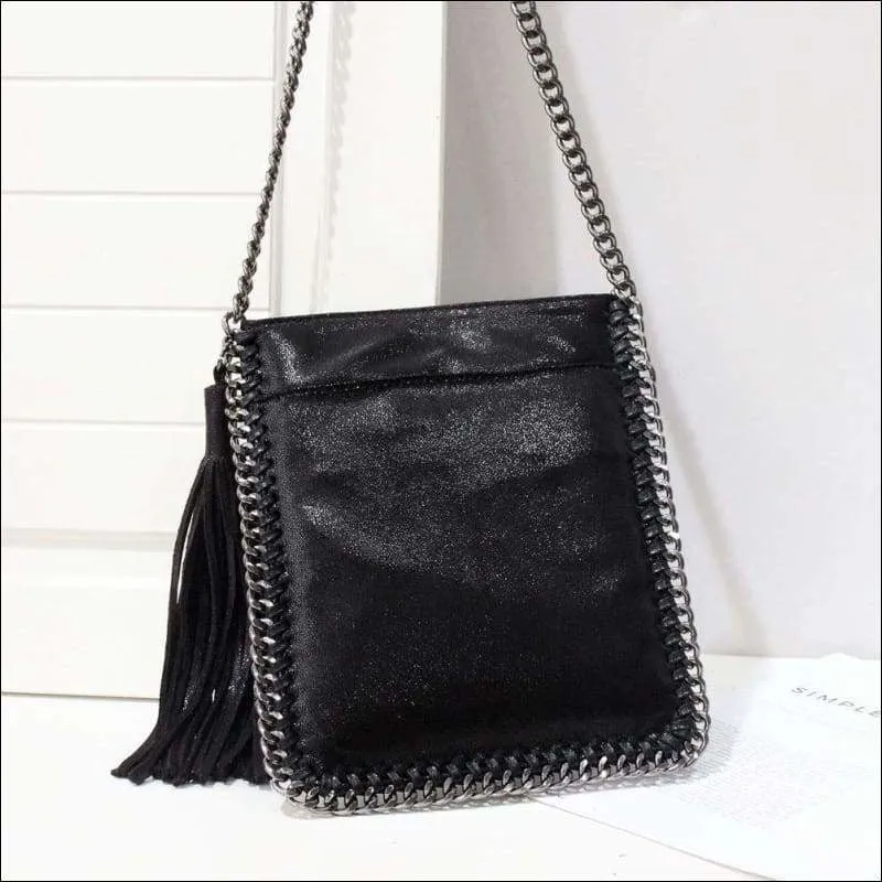 Womens Fashion Small Tassle Shoulder Cross Body Clutches Pouches
